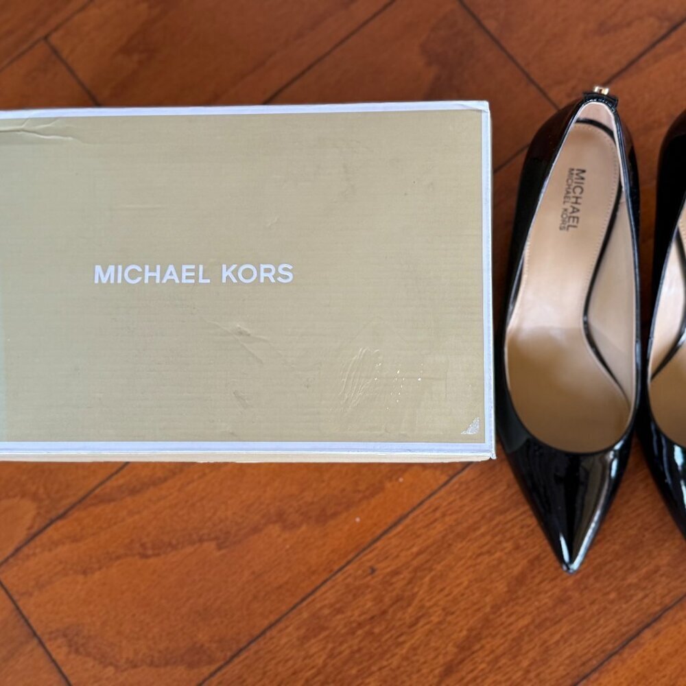 Michael Kors MK Flex Kitten Pump Black Patent BRAND NEW - Picture 7 of 8